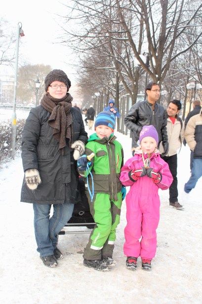 Stína og börnin í Kungsträdgården
