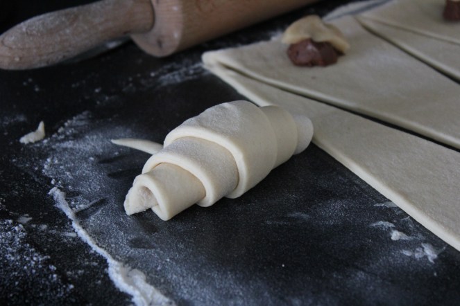 Nutella- og marsipanhorn