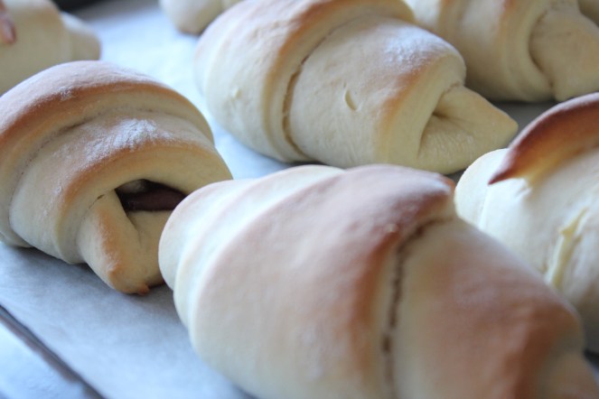 Nutella- og marsipanhorn