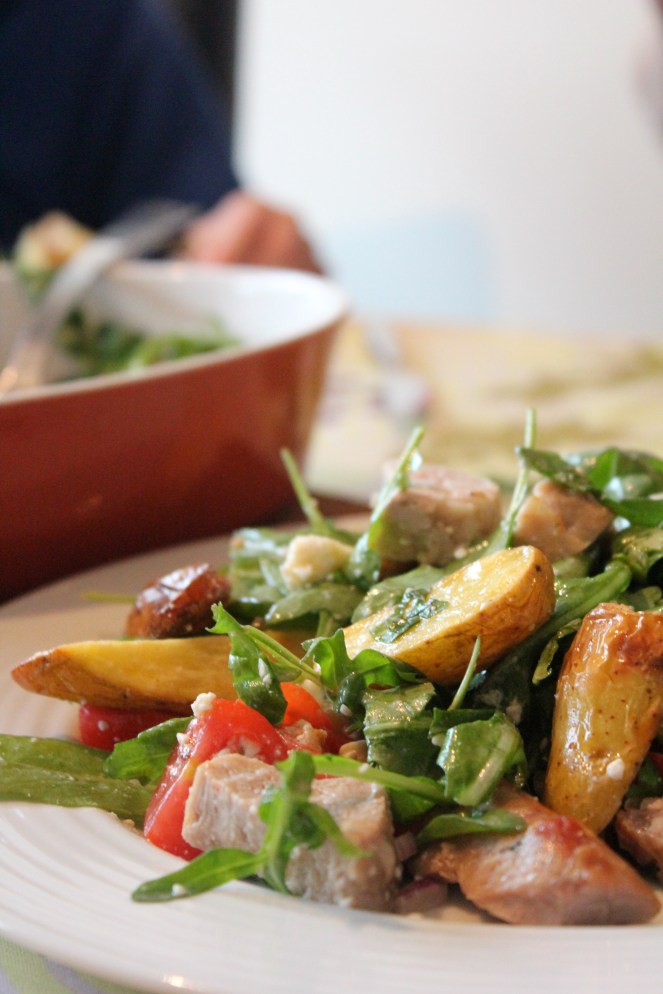 Svínalund með basiliku- og hvítlauksdressingu