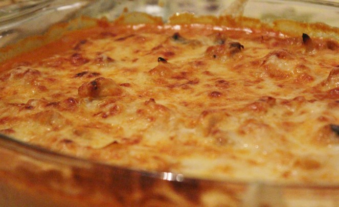 Kjúklingagratín með eplum og karrý