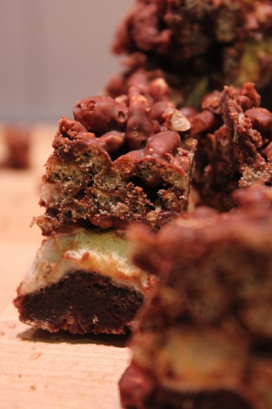 Brownies með sykurpúðum og súkkulaði-ricekrispies