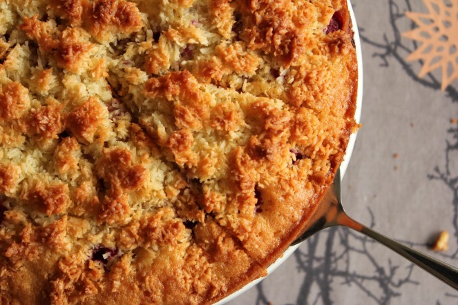 Hindberjakaka með kókos